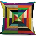 Colorful Geometric Cotton/Linen Decorative Pillow Cover