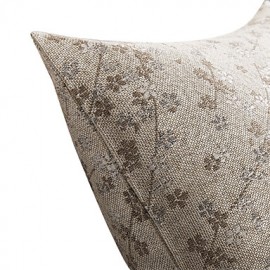 18"x18" Modern Linen Coffee Polyester Ramie Jacquard Pillow Cover
