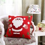 Embroidered Santa Claus Christmas Pillow With Insert