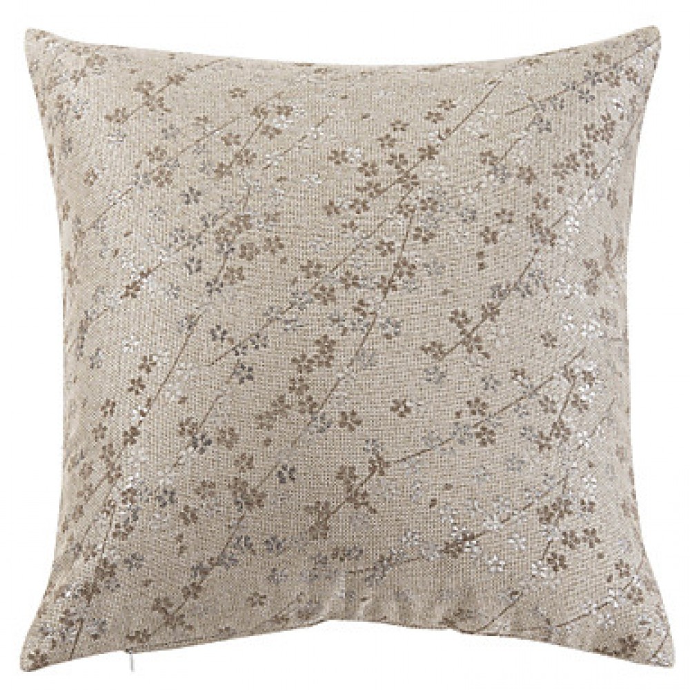 18"x18" Modern Linen Coffee Polyester Ramie Jacquard Pillow Cover