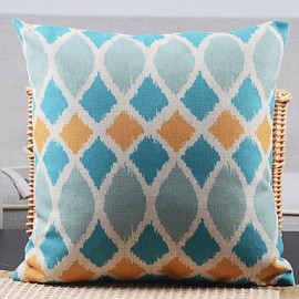 Cotton/Linen Pillow Cover , Geometric Country