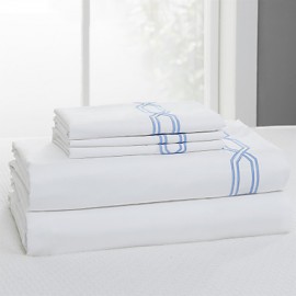 Fitted sheet, 300 TC 100% Cotton Solid White Up to 15" Deep