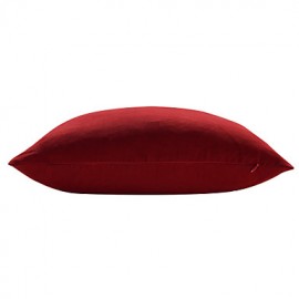 Burgundy Leather/suede Pillow With Insert,Solid Modern/Contemporary